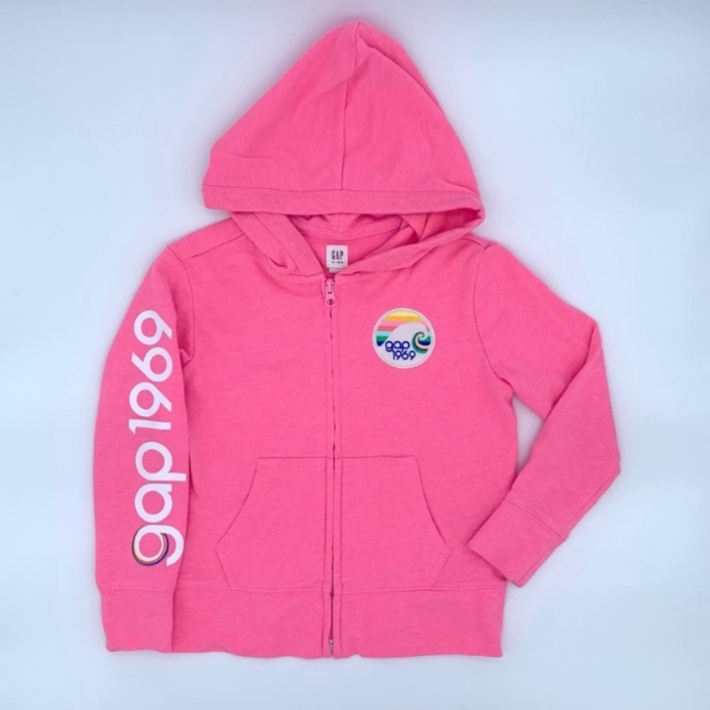 Gap Girls Neon Pink Zip Up Sweatshirt•Size 8